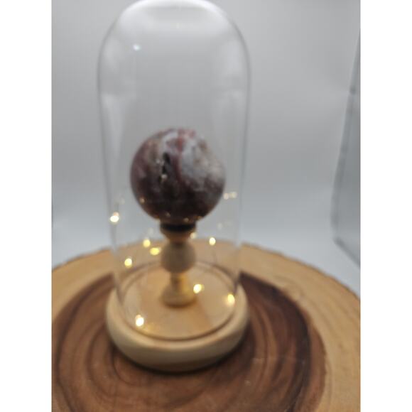 Druzy Ocean Jasper Sphere With Case 60mm - Picture 9 of 10